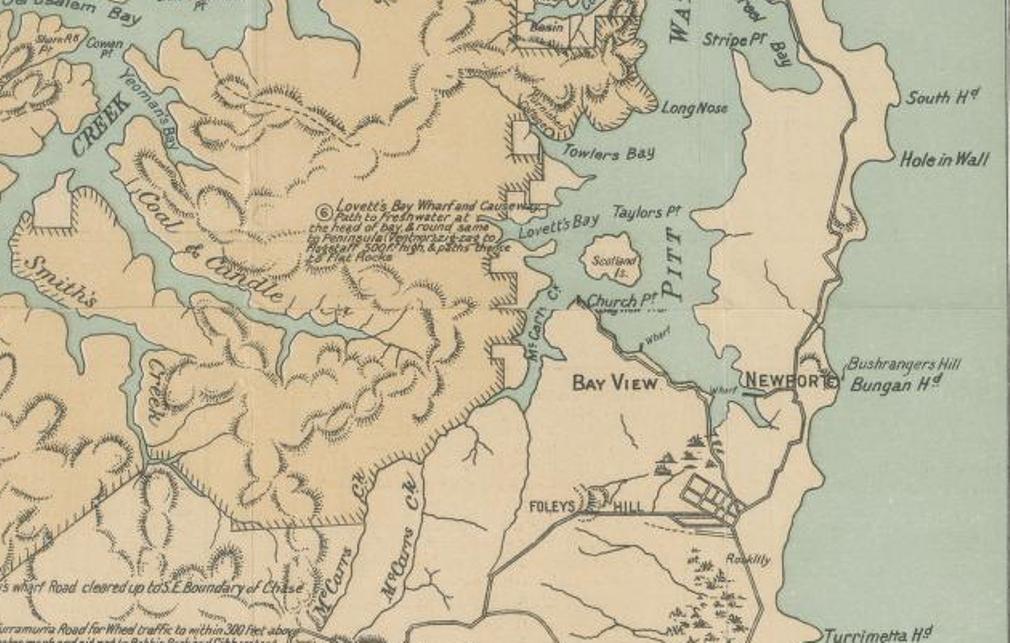 Pittwater Online News   Copy Of Ku Ring Gai Map Govt Tourist Bea 1910 Larger 